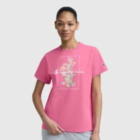 Camiseta con estampado de ramo pintado, C Logo