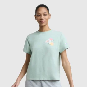 Camiseta con gráfico «C» en malla floral, C Logo