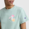 Camiseta con gráfico «C» en malla floral, C Logo