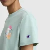 Camiseta con gráfico «C» en malla floral, C Logo