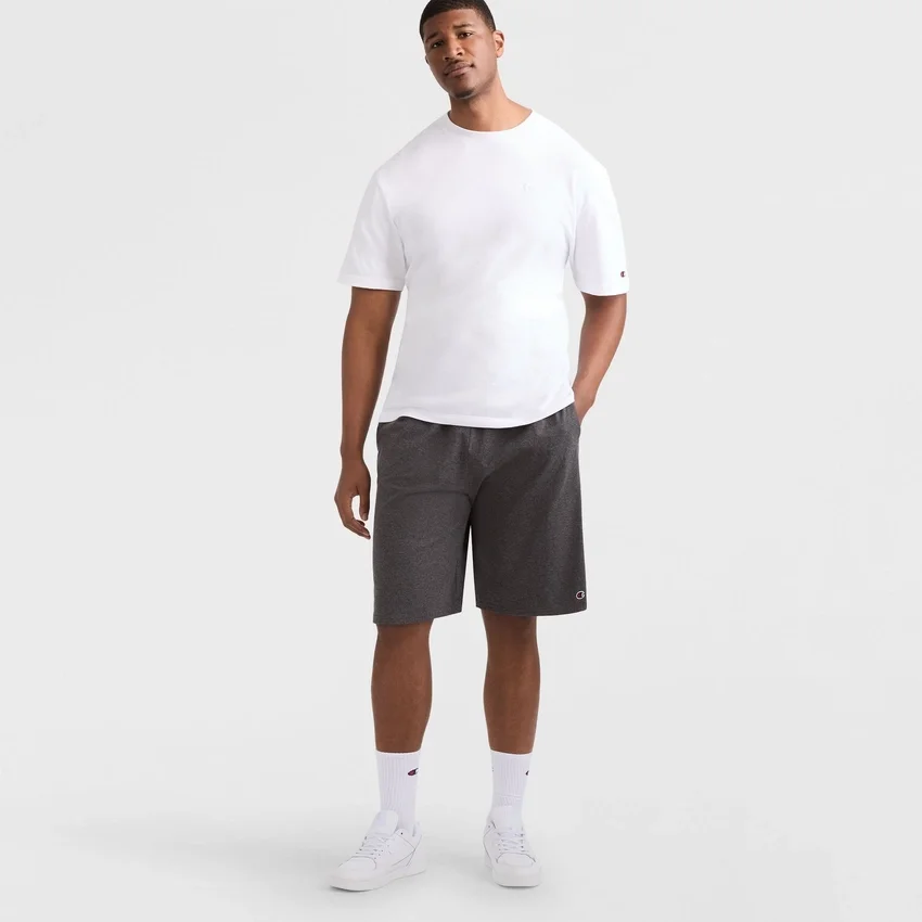 Pantalones cortos ligeros de estar por casa de 9", con logotipo «C» en parche - Tallas grandes y altas