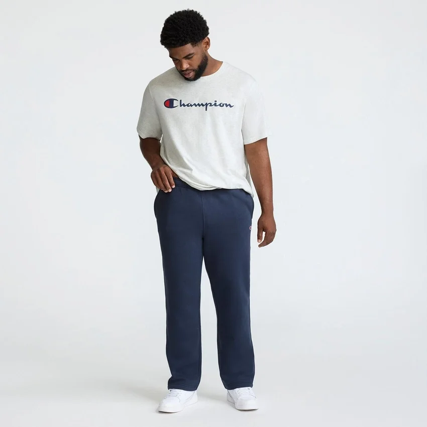 Pantalones de chándal Powerblend, bajo abierto, C Logo — Tallas grandes y altas