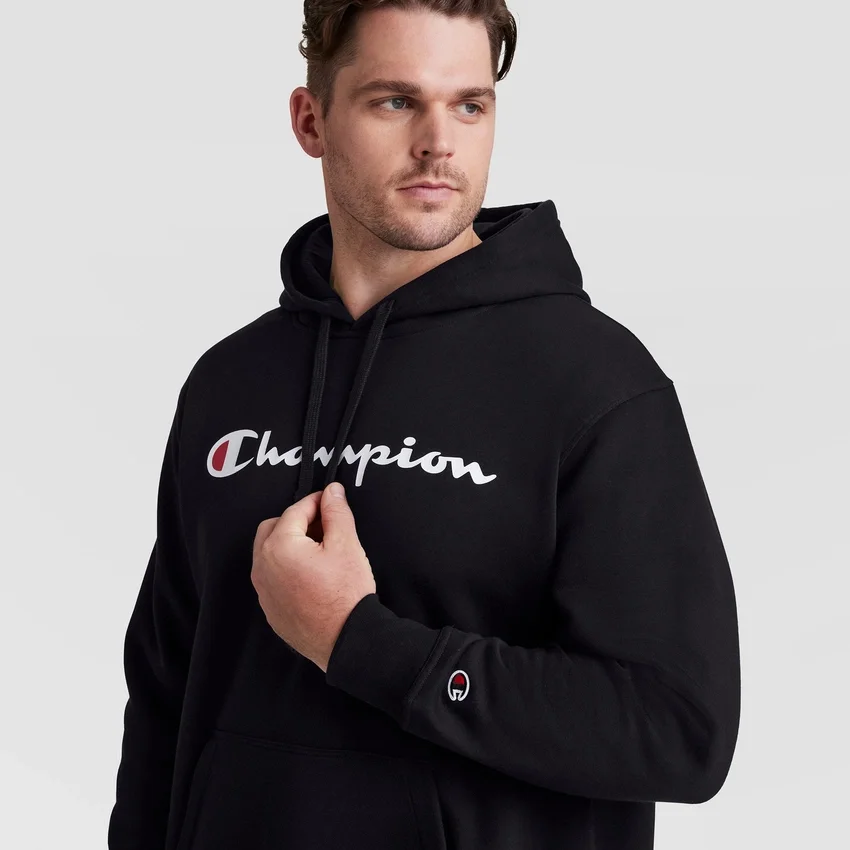 Sudadera con capucha Powerblend, Script Logo completo - Tallas grandes y altas