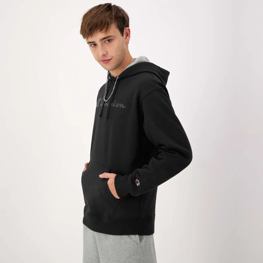 Sudadera con capucha Powerblend, Script Logo en letra cursiva a tono