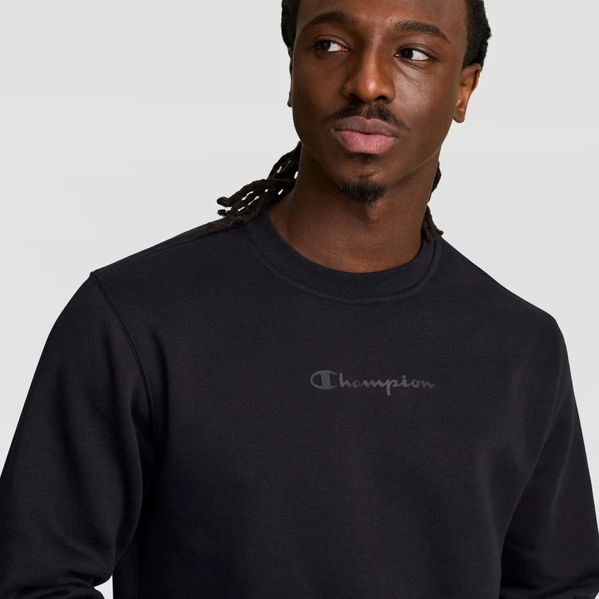 Sudadera de cuello redondo Powerblend, con Script Logo en letra cursiva a tono